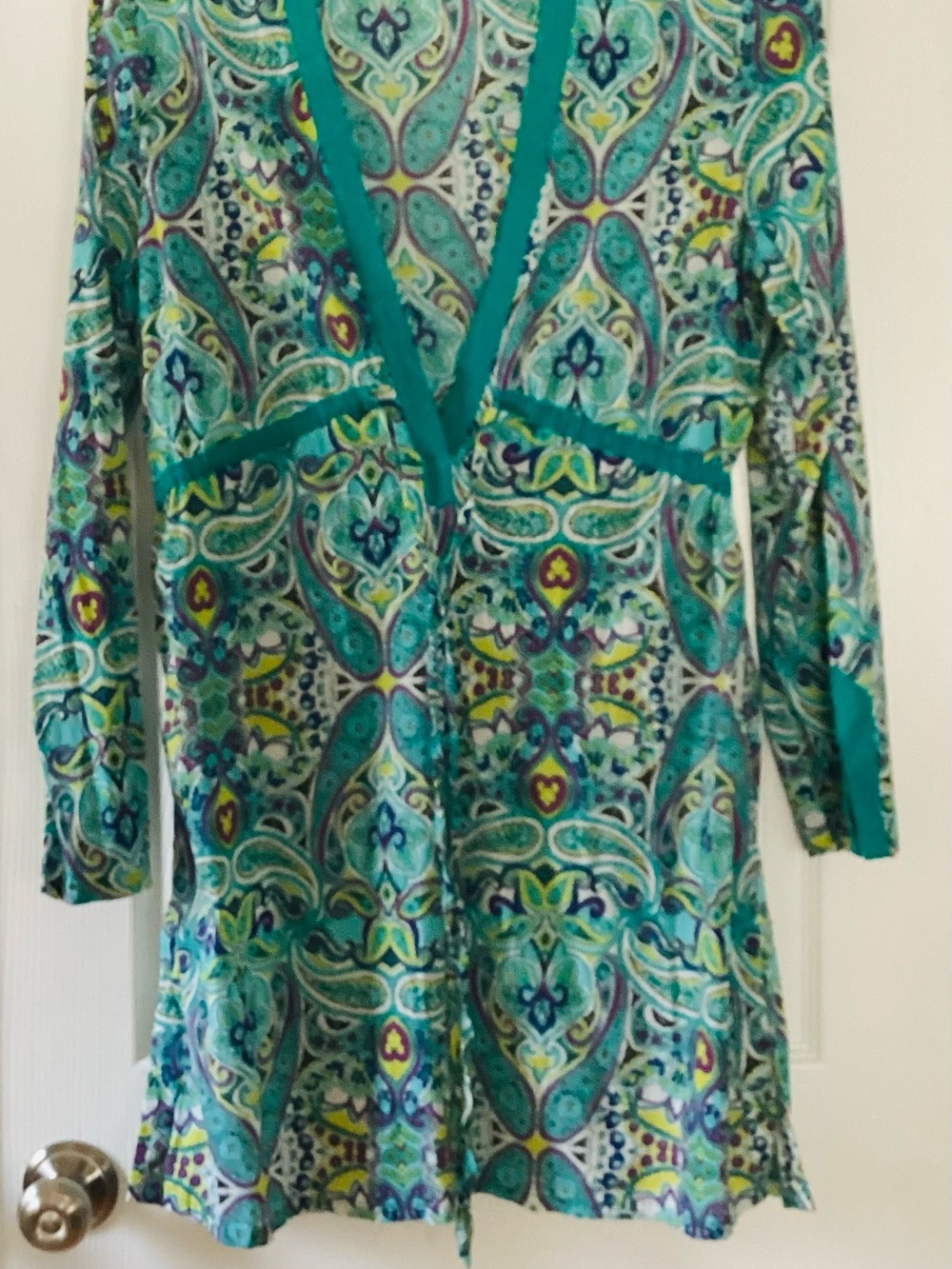 Athleta Turquoise Multi-Pattern Mini Dress